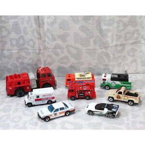 Vtg Hot Wheels Remco Matchbox Firetrucks Ambulance Police Cars Emerg 80s-2000s